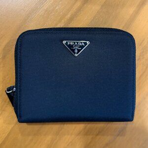 Prada Black Nylon Compact Zip Around Wallet (NWT)